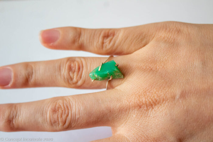 chrysoprase silver soldered ring